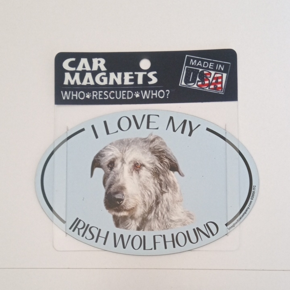 I Love My Irish Wolfhound Car Magnet